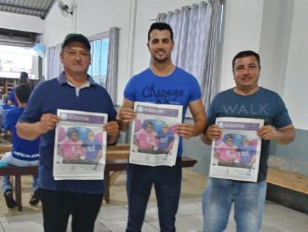 Vereadores Renato Vargas (PTB), Rafael Costa (PSDB) e Marcelo Machado (PP).