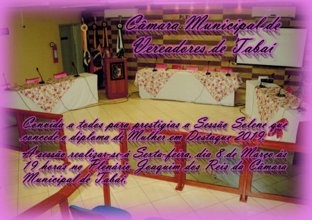 Sessão Solene para homenagear as Mulheres destaque 2019